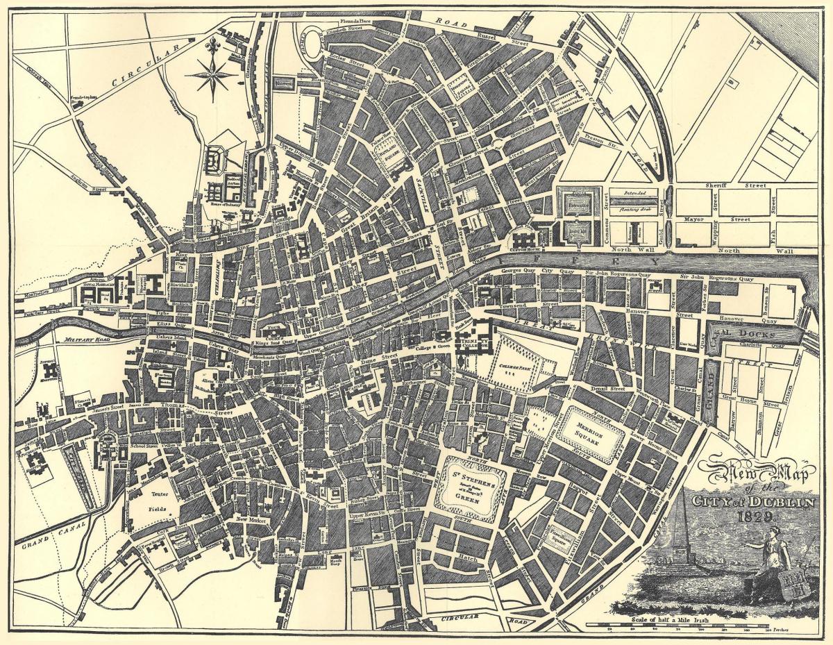 Historyczna mapa Dublina